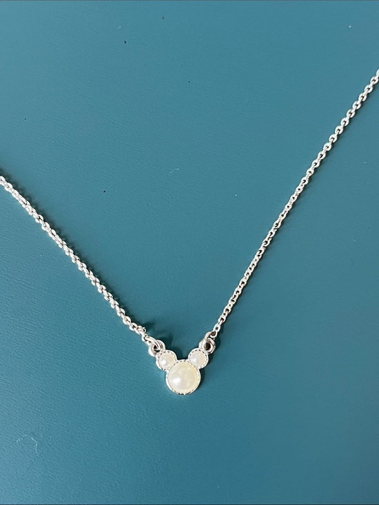 Disney Jewelry - DISNEY Silver White Pearl Mickey Pendant Necklace